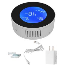 Accesorios WiFi Tuya Smart Natural Gas Fuge Detector de metano CH4 Monitor de alarma de fuga Sensor de temperatura LCD digital para la cocina del hogar G2AC