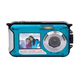 Accessoires Winait Max 24MP Full HD1080P Waterdichte digitale camera met 1.8 '' en 2.7 '' 'Dual Color Display Compact Camera