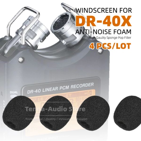 Accessoires Sponge de pare-brise de couverture de micro à vent pour le vent pour TASCAM DR40X DR 40X DR40X 40 Recordance de pare-brise Microphone Mousse Pop Filtre Shield