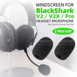 Accessoires voorruit spons schuim headset microfoon deksel voor razer blackshark v 2 v2 x pro v2x se esl hoofdtelefoon microfoon voorruitpopfilter