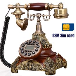 Accessoires draadloze telefoonondersteuning GSM 900/1800MHz SIM -kaart retro vaste telefoon draadloze telefoon vaste telefoon thuiskantoor huis gemaakt hars