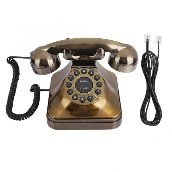 Accessoires WX3011 # Téléphone de bronze antique Vintage rétro Téléphone de téléphone Fixé Téléphone câblé Hôtel Old Style Téléphone Old Style