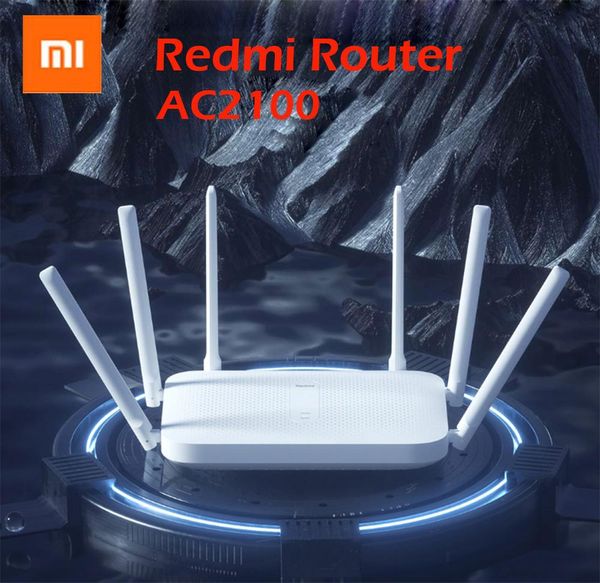 Accesorios Xiaomi Redmi AC2100 Router Gigabit Repetidor WiFi de enrutador inalámbrico de doble banda con 6 antenas de alta ganancia Cobertura más amplia Configuración