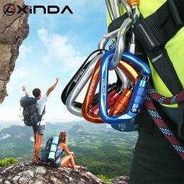 ACCESSOIRES XINDA Sécurité professionnelle Auto Carabiner Multicolor 25kn Climbing Rock Buckle Aluminium Alloy Hook Mountaineer Equipment