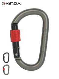 Accessoires Xinda Rock Climbing Carabiner 25Kn Dshape Screw Gates Lock Aluminium Legering SRT Mountaineer Mountaineer Outdoor Equipment Tools