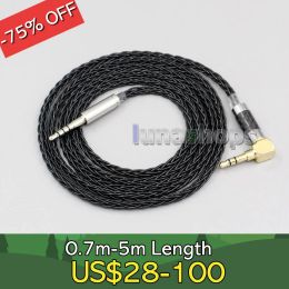 Accessoires XLR équilibré 3.5mm 2.5mm 8 noyaux câble de casque plaqué argent pour HIFIMAN édition S Deva HER10 LN006337