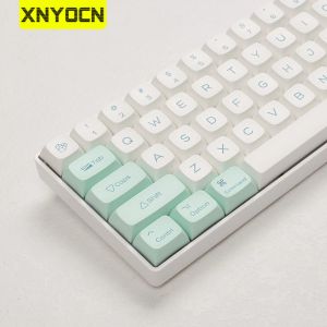 Accessoires Xnyocn Profil XDA Ice Crystal Mint Keycaps PBT Dyesub English 135 touches pour disposition de bricolage Clavier mécanique Personnaliser le capuchon de la touche