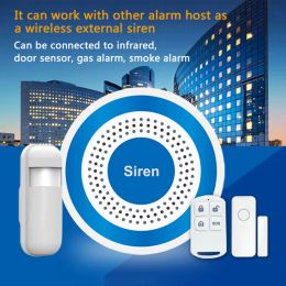 Accesorios Yaosheng 433MHz El sonido y la luz de la sirena interior inalámbrica pueden funcionar como una alarma de alarma independiente Sirens GSM Sistema de alarma en el hogar GSM