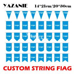 Accessoires YAZANIE 14 * 21 cm / 20 * 30 cm / 30 * 40 cm Aangepast logo String Vlag Aangepaste jachtvlag voor feestevenement Reclame Decoratie Promotie