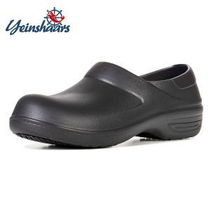 Accessoires Yeinshaars Men Warens Werkende Clogs schoenen Eva Black Garden Mule Clog Kitchen Werk Sandalen Nurse/Chef Schoenen Oliedichte flats