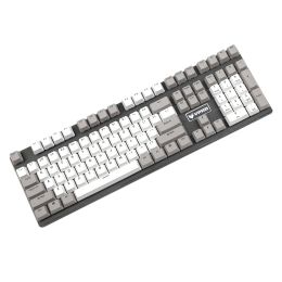 Accesorios YMDK 108 PBT Double Dolch Grey White Non Shine a través del perfil OEM para el teclado mecánico MX estándar ANSI 104 87 61