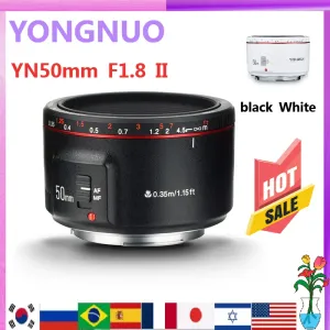 Accessoires yongnuo yn50mm f1.8 ii grande ouverture auto focus petit objectif avec effet super bokeh pour canon eos 70d 5d3 600d dslr caméra