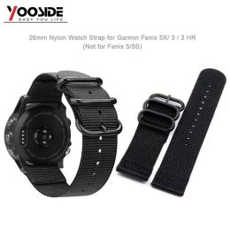 Accessoires YOOSIDE 26 mm NAVO nylon vervangende horlogeband voor Garmin Fenix 5X/Fenix 5X Plus /Fenix 3/3 HR Smart Watch (NIET Quick Fit)