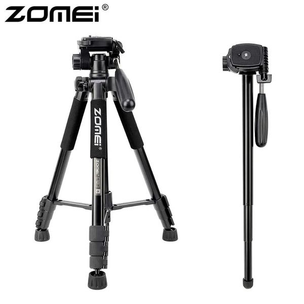 Accessoires ZOMEI Q222 trépied d'appareil photo Tripode Stative trépied photographique Flexible monopode support de voyage pour Smartphone caméra DSLR projecteur