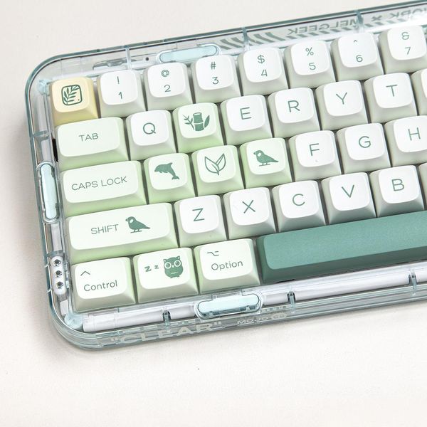 Accessoires Zoo et botanique 144 touches casquettes PBT DYESUB XDA profil touches pour claviers mécaniques jeu MX personnalisé vert Keycap