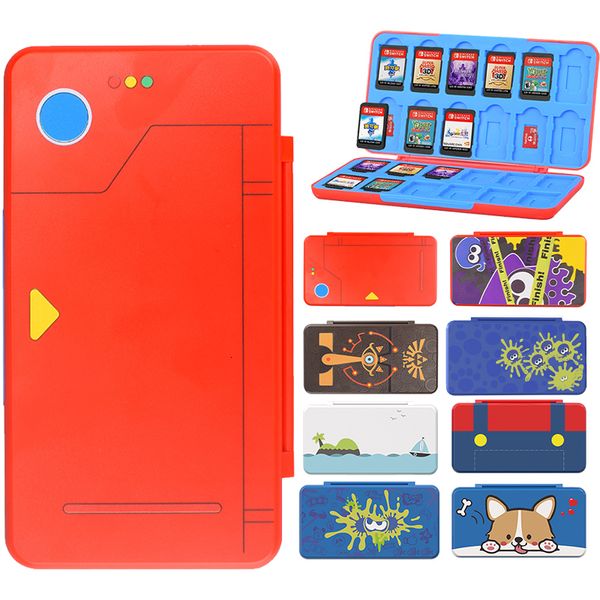 Bundles d'accessoires 24 en 1 NS Switch Étui de rangement pour cartes de jeu Portable Magnétique 3D Silicone Cover Box Shell pour Nintendo Switch Accessoires de voyage 230925