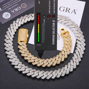 Accreted Custom 16mm Sterling Sier VVS Moissanite Diamond Zwaar Iced Out Miami Cuban Link Chain Necklace for Men