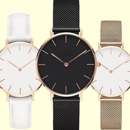 Acciaio Inossidabile Luxury Femmes Regardez DW Quartz Simplicity Ladies Fashion Rose Gold Silver Watches 28 mm 32 mm 36 mm Orologi Da Do268w