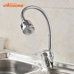 Accuoona Zinc Alliage Cuisine Robinet Tube 3 Types de Water Way Outlet Tuyau Tapot Bassin Plumbing Matériel Matériel Cuvabes en laiton Robinets A4868 210724