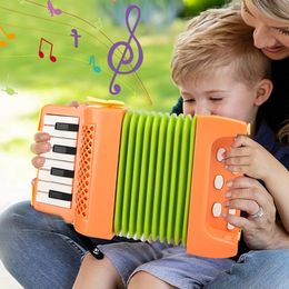 Acordeón Toy 10 Key 8 Bass Coracion Instrumento Instrumento Música Educación juguete Toy Infancia para niños y niñas 240517