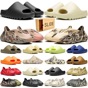 Gratis verzending met doos Men Women Designer Slippers Glides Onyx Bone Desert Sand Oranje Earth Bruine Glow Flax Mens Sandalen Sandels Slipperglaasjes Schoenen