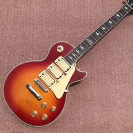 Ace Frehley elektrische gitaar Tiger Maple Top Cherry Sunburst drie humbucker pickups palissander toets gratis verzending