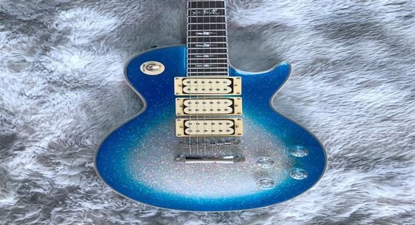 Ace Frehley Guitar Humbucker Pickups Rosewoodboard Finderboard Mahogany Body Silverblue Burst Guitar Electric8864035