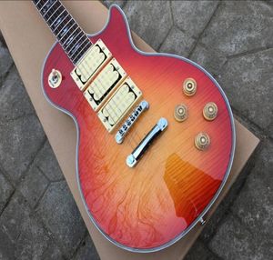Ace Frehley Signature Cherry Sunburst Flame Maple Top Guitar Guitar Mirror Back Covers 3 Pickups Humbucker Grover sintonizador Chrom1600188