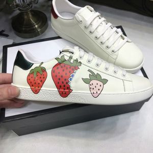 Ace Shoes Designstrawberry cuir Casual Sneakers broderie abeille, fleurs tigres fruits dragon Hommes et Femmes Taille us5-us13