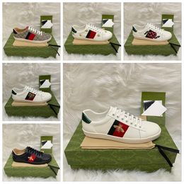 Ace Sneakers Designer Womens Mens Chaussures Bee Bas Casual Shoe Sports Trainers Snake Tiger Broidered White Green Stripes Jogging femme merveilleuse