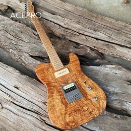 ACEPRO – guitare électrique de couleur naturelle, manche en érable rôti, 2 pièces, corps en acajou, dessus en érable spalté, incrustation de points d'ormeau, livraison gratuite