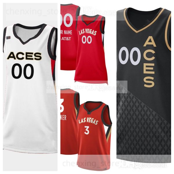 ACES Maillots de basket-ball personnalisés 15 Angel Jackson 24 Morgan Jones 33 Elizabeth Kitley 20 Kate Martin 3 Candace Parker 10 Kelsey Plum 41 Kiah Stokes 22 A'ja Wilson 0 Young