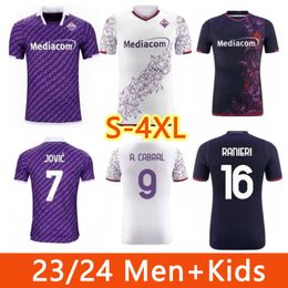 ACF Fiorentina Soccer Jerseys 2023/2024 Home and Away Jersey Gonzalez Domilson Milenkovic Beltran Arthur Kayode Player Version Men Kids Kits
