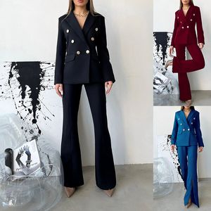 Bereik een chique en professionele look met deze stijlvolle Europese en Amerikaanse dames Spring/Autumn Long Sleeve Business Suit Set AST98089