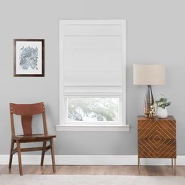 Achim Roman Indoor Cordless White Polyester Blackout Window Roman Pleated Shade, 64 L x 36 W