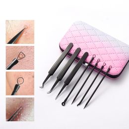 Acne Blackhead Remover naaldgereedschap Set Blackhead Tweezer Puiste extractor roestvrijstalen Blackspot Verwijdering Huidverzorgingsgereedschap 8 stks