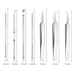 Aiguille d'acné clip d'acné squeeze beauté ensemble d'outils de pince à épiler spécial points noirs