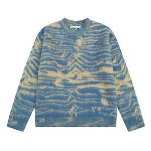 Acne's nieuwe herfst- en winterproduct watergolfpatroon zeepaardjehaar high street losse en verdikte heren- en damestrui