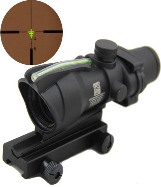 Mira óptica ACOG 4x32, mira táctica para Rifle de fibra verde, mira de combate tejedora de fibra verde Real 4280832
