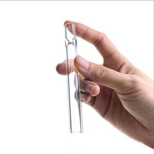 ACOOK 100mm Glass One Hitter Pipe Pipas para fumar 4 pulgadas Steamroller Piece Filter Tips Taster Clear Cigarette Holder