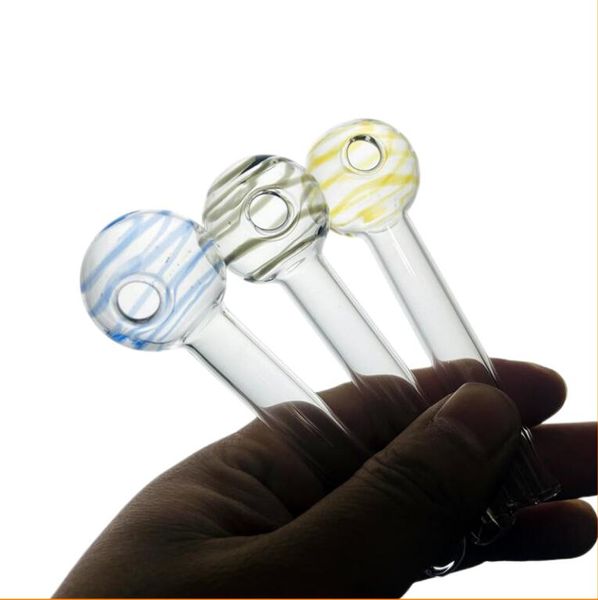 ACOOK Barato colorido Donut Pyrex Glass Quemador de aceite Tubo de aceite transparente Tubos rectos de vidrio Tubo de quema de aceite para pipas de fumar