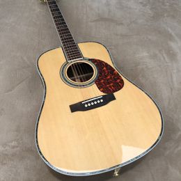 Guitarra acústica, 41'' 45 D 20 trastes Pearl Inlay con EQ, parte superior de abeto macizo, palisandro en el lateral
