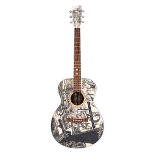 Guitarra acústica de tamaño completo de 41 pulgadas, guitarra folclórica, tapa de madera de abeto, clavija giratoria cerrada, bolsa/púas/alguero
