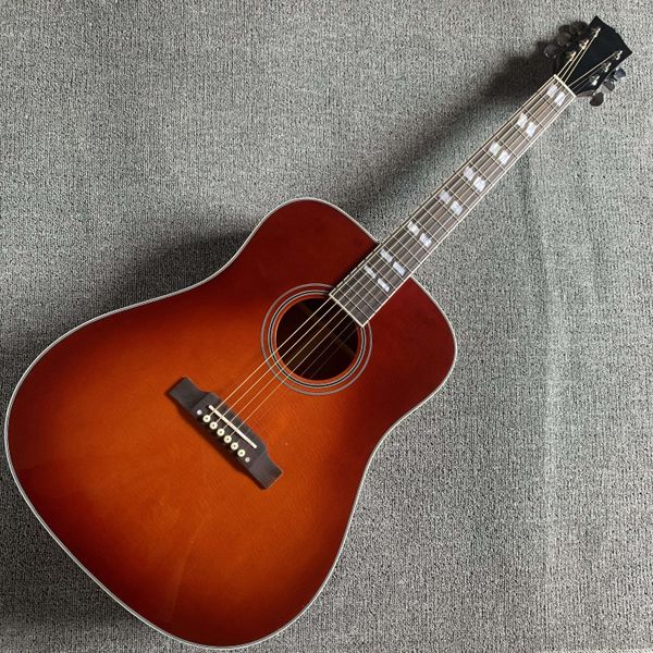 Guitare acoustique 6 cordes, panneau en épicéa Sitika, dos en acajou, touche en ébène, Support de personnalisation, livraison gratuite