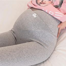 À travers V taille basse ventre coton maternité maigre Legging printemps décontracté crayon pantalon vêtements pour femmes enceintes automne grossesse 240311