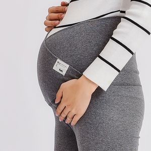 À travers V taille basse ventre maternité Legging printemps automne mode vêtements tricotés pour les femmes enceintes grossesse pantalon maigre LJ201120