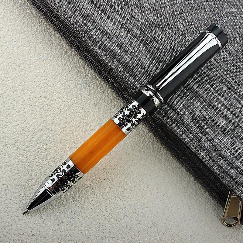 Le stylo à bille en acrylique / rollerball écrit en douceur avec le corps en métal à encre noire et le style commercial