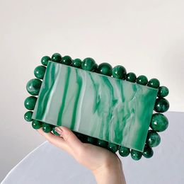 Acrylique perles pochette sacs à main de luxe sacs à main de créateur pour les femmes chaînes de mode épaule bandoulière sac de soirée 240113
