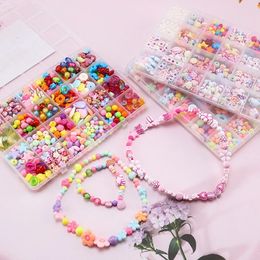 Perles acryliques Bracelets fabrication de bijoux collier de charme esthétique faisant Kit assortiments de perles ensemble coloré cadeau pour les adolescentes 231229