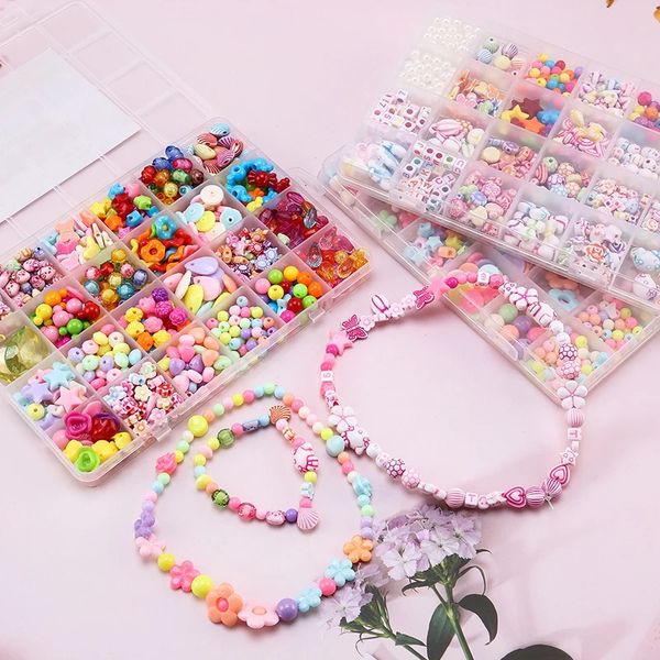 Bracelets en acrylique Bracelets Bijoux Making Aesthetic Charm Collier Making Kit Beads Assorments Colorful Set Gift for Teen Girls 231227